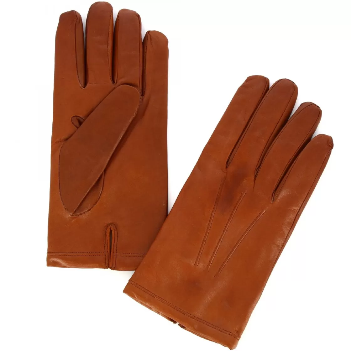 Clearance Leonardo Shoes Guanti Da Uomo Fatti A Mano In Nappa Foderati In Cashmere Marrone