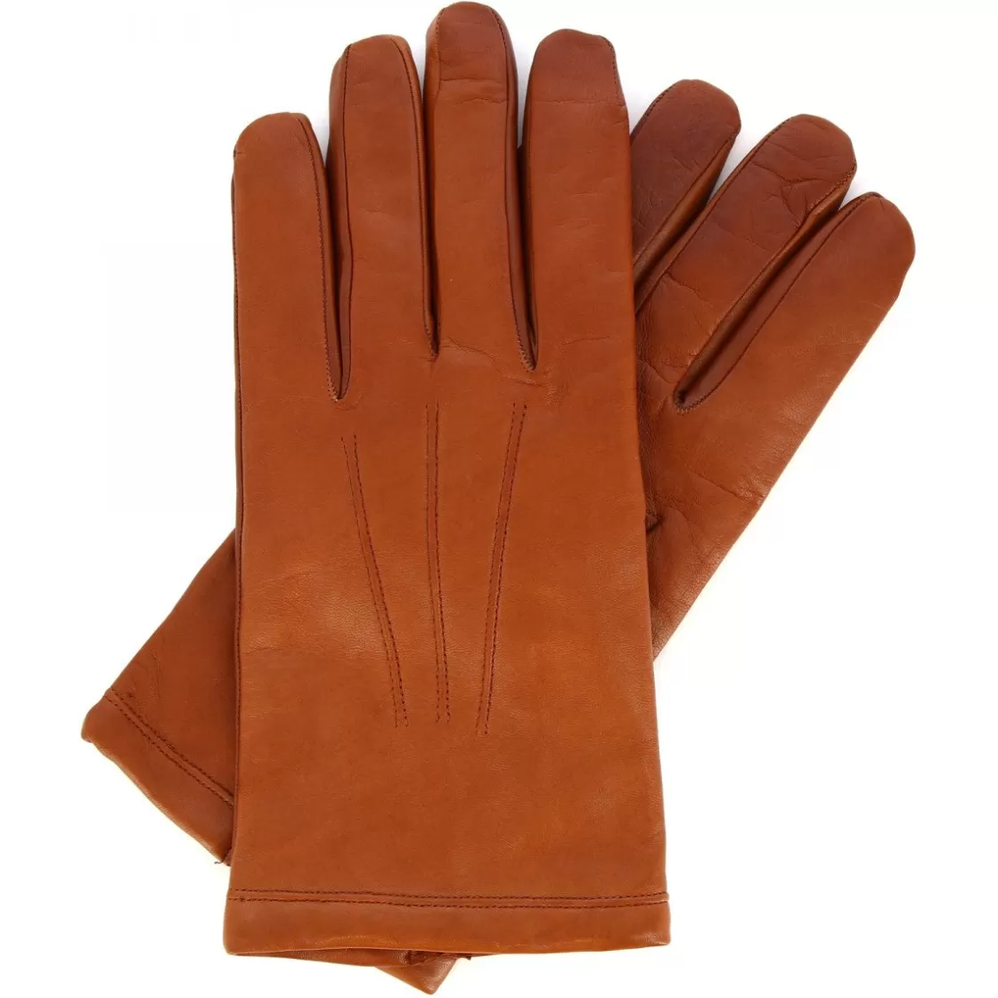 Clearance Leonardo Shoes Guanti Da Uomo Fatti A Mano In Nappa Foderati In Cashmere Marrone