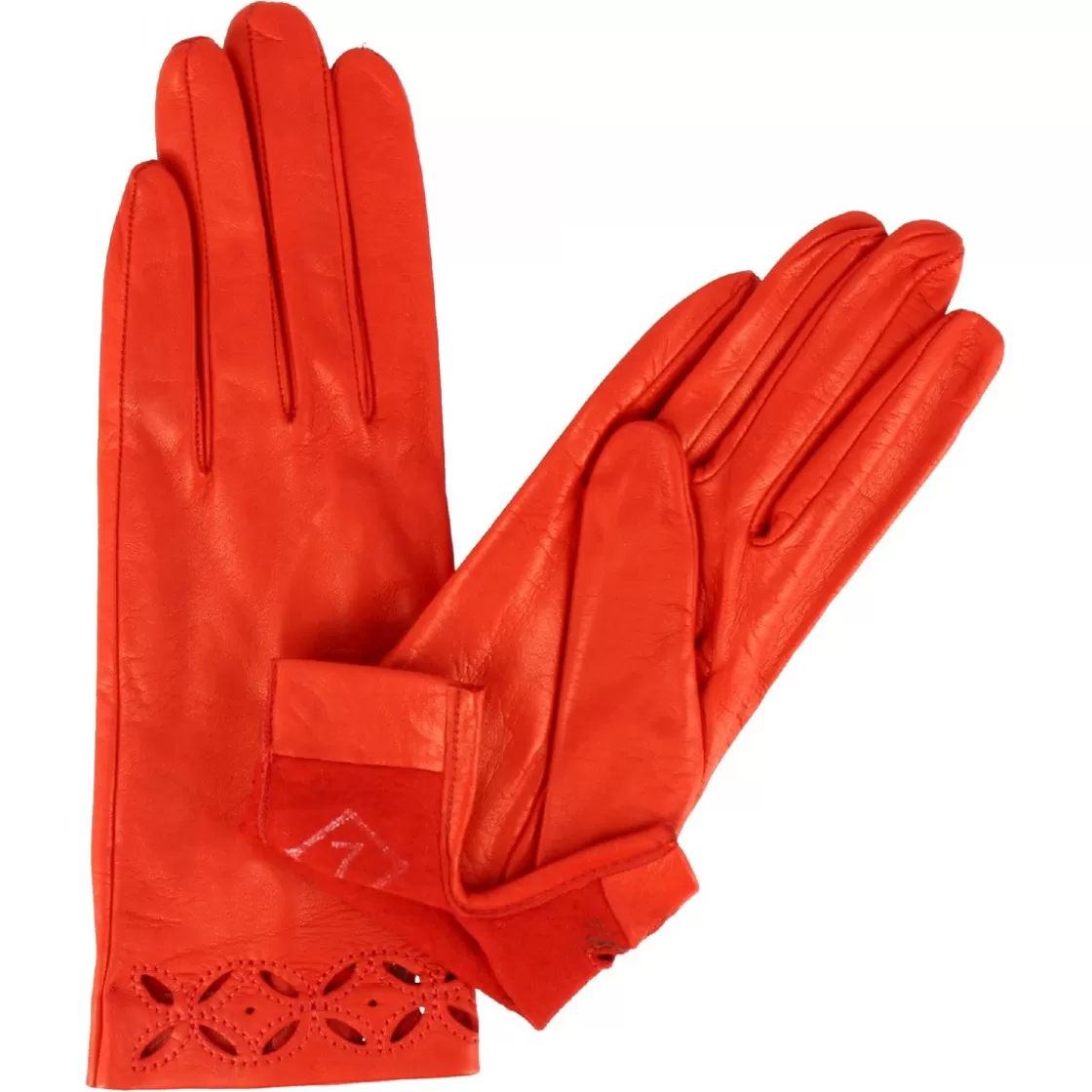 Best Leonardo Shoes Guanti Quadrifoglio Da Donna Fatti A Mano In Nappa Rossa Con Decorazione Rosso