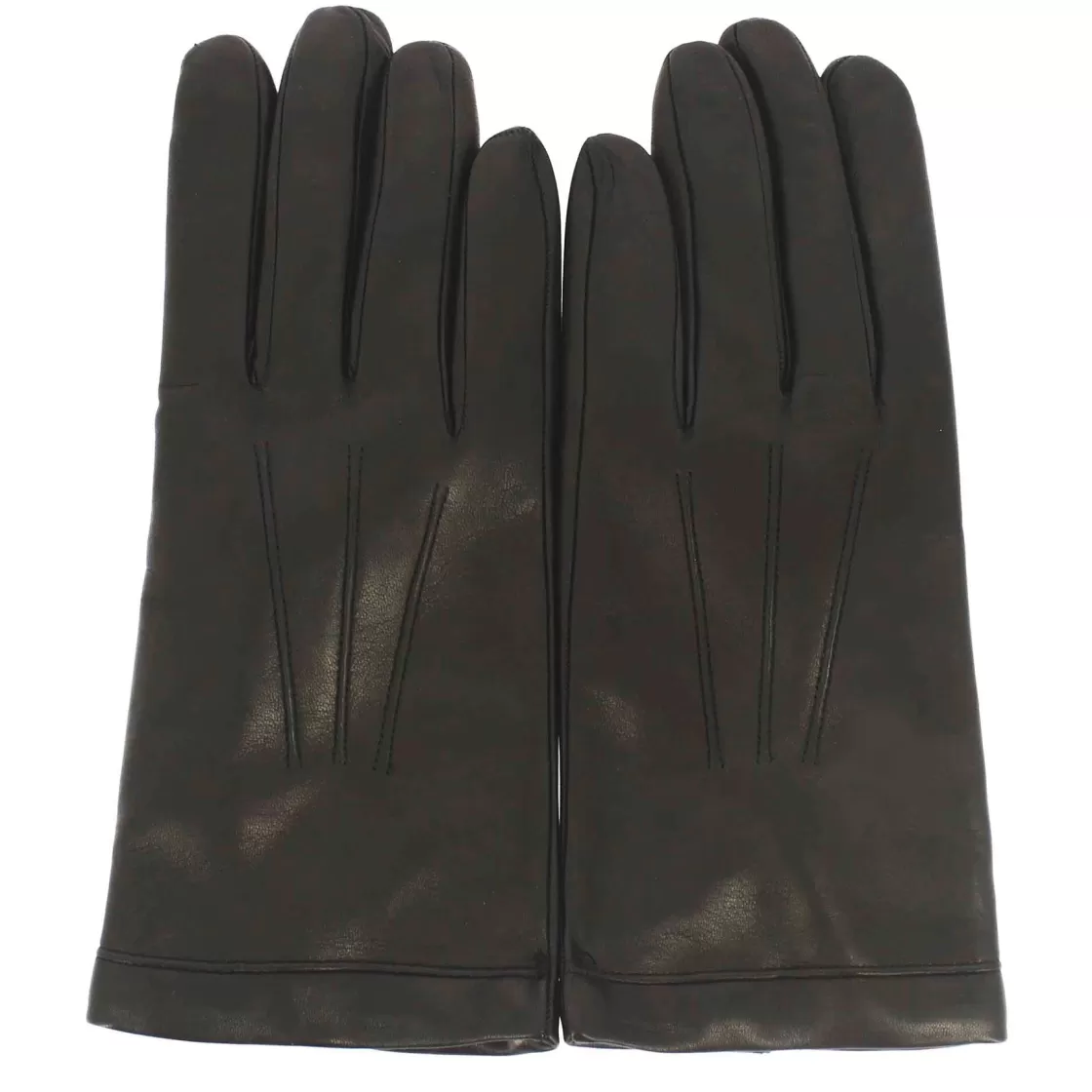Clearance Leonardo Shoes Guanto Da Uomo In Pelle Colore Foderato In Cashmere Nero