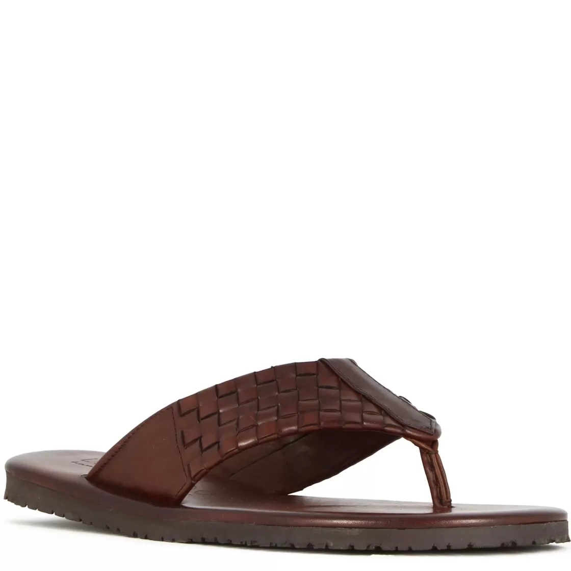 Clearance Leonardo Shoes Infradito Da Uomo In Pelle Intrecciata Colore Fatto A Mano Marrone