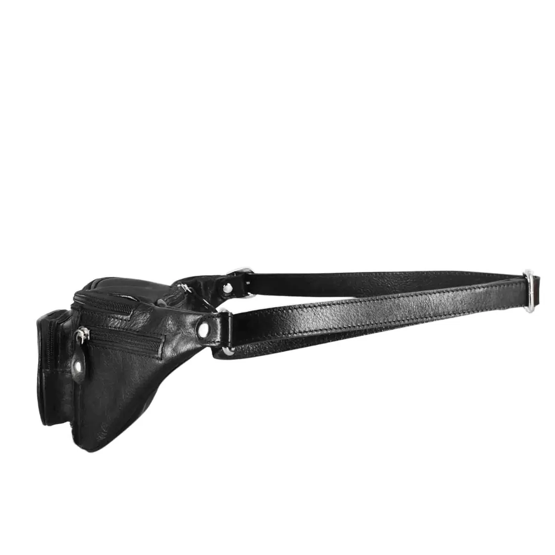 Outlet Leonardo Shoes Marsupio Classico Da Uomo In Pelle Colore Multitasche Nero