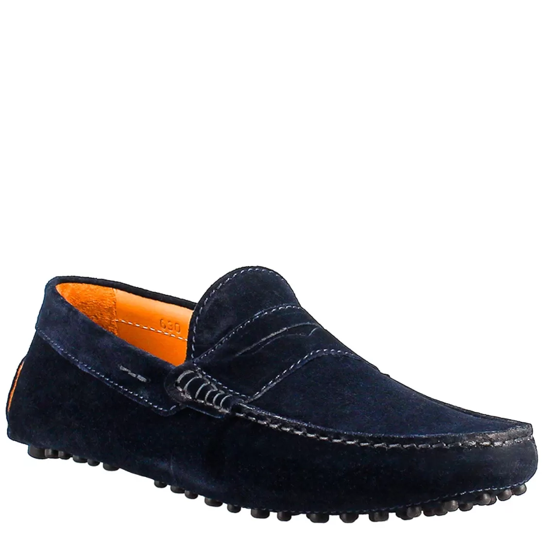 Shop Leonardo Shoes Mocassini Artigianali Carshoe Da Uomo In Pelle Di Camoscio Color . Blu