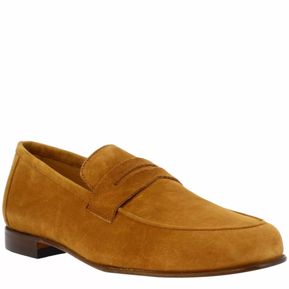 Hot Leonardo Shoes Mocassini Slip-on Da Uomo Fatti A Mano In Pelle Di Camoscio Chiaro Marrone