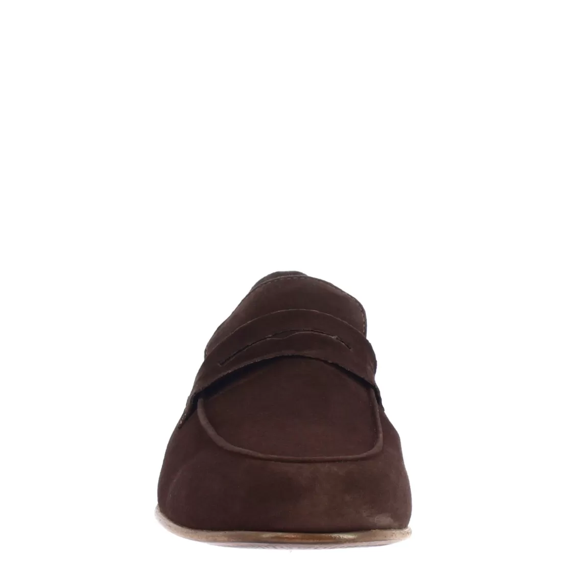 Discount Leonardo Shoes Mocassini Slip-on Da Uomo Fatti A Mano In Pelle Di Camoscio Testa Di Moro Marrone Scuro