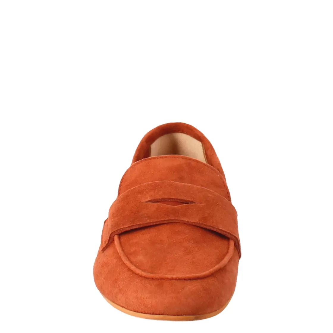 Flash Sale Leonardo Shoes Mocassino Artigianale Da Donna In Camoscio Color Cuoio Fatto A Mano. Marrone