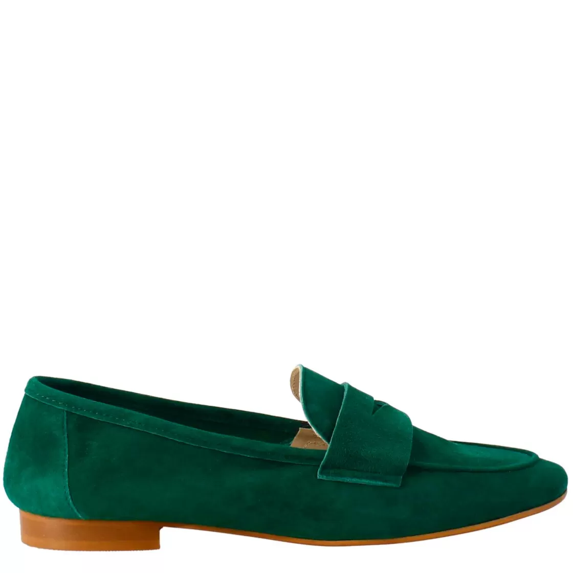 New Leonardo Shoes Mocassino Artigianale Da Donna In Camoscio Color Fatto A Mano. Verde