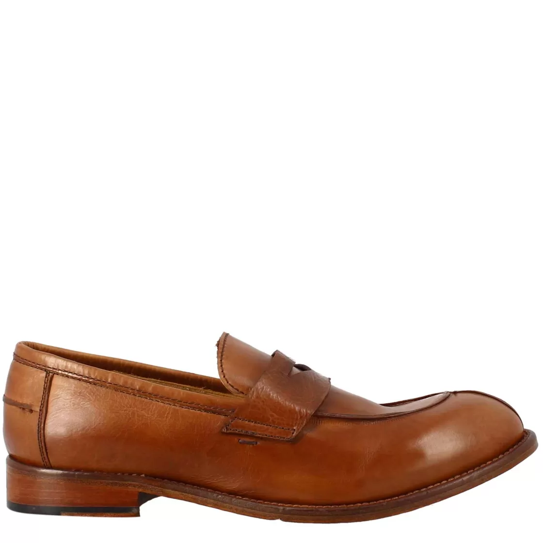 Discount Leonardo Shoes Mocassino Beige Vintage Elegante Da Uomo In Pelle Liscia Marrone