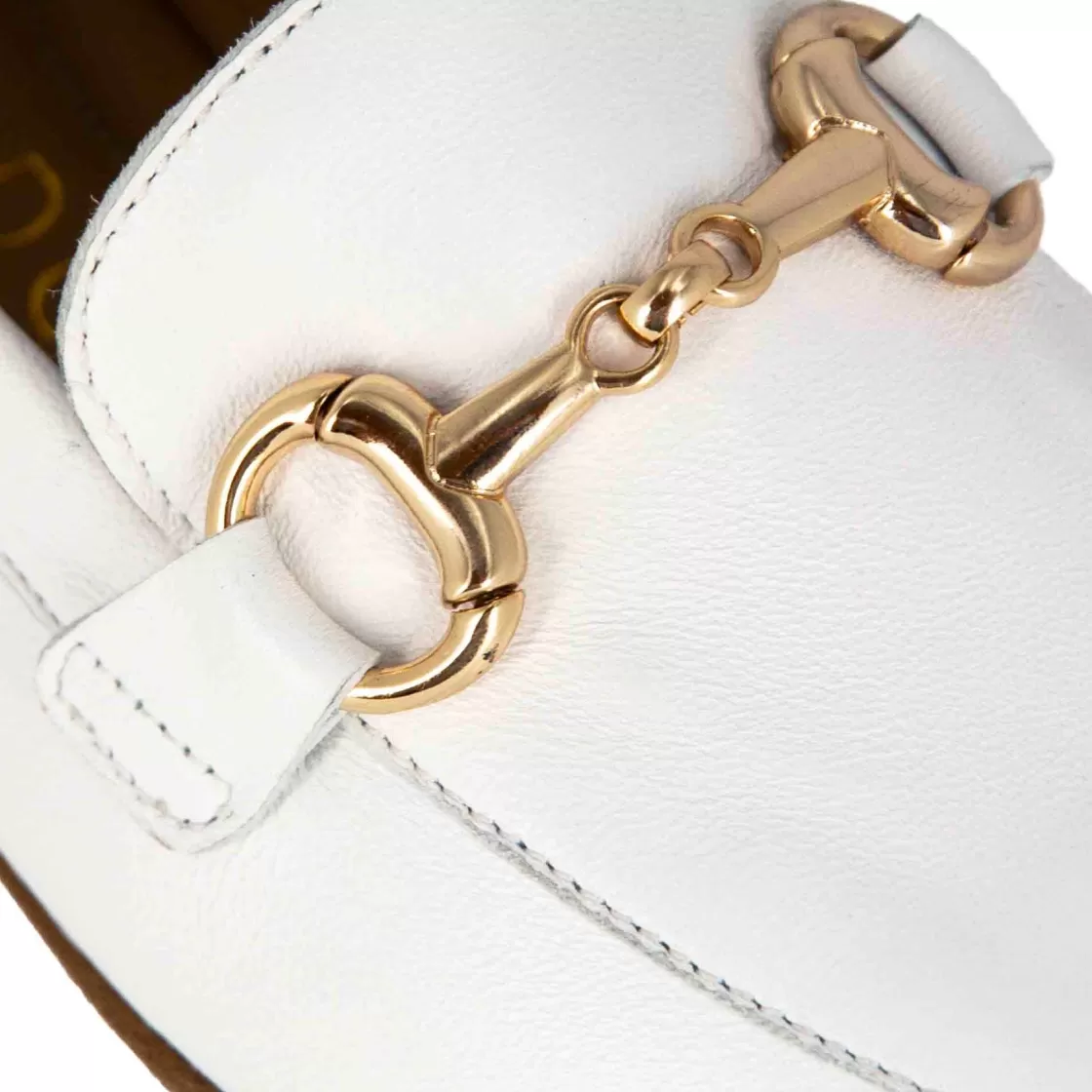Online Leonardo Shoes Mocassino Classico Da Donna Con Morsetto In Pelle Colore Bianco