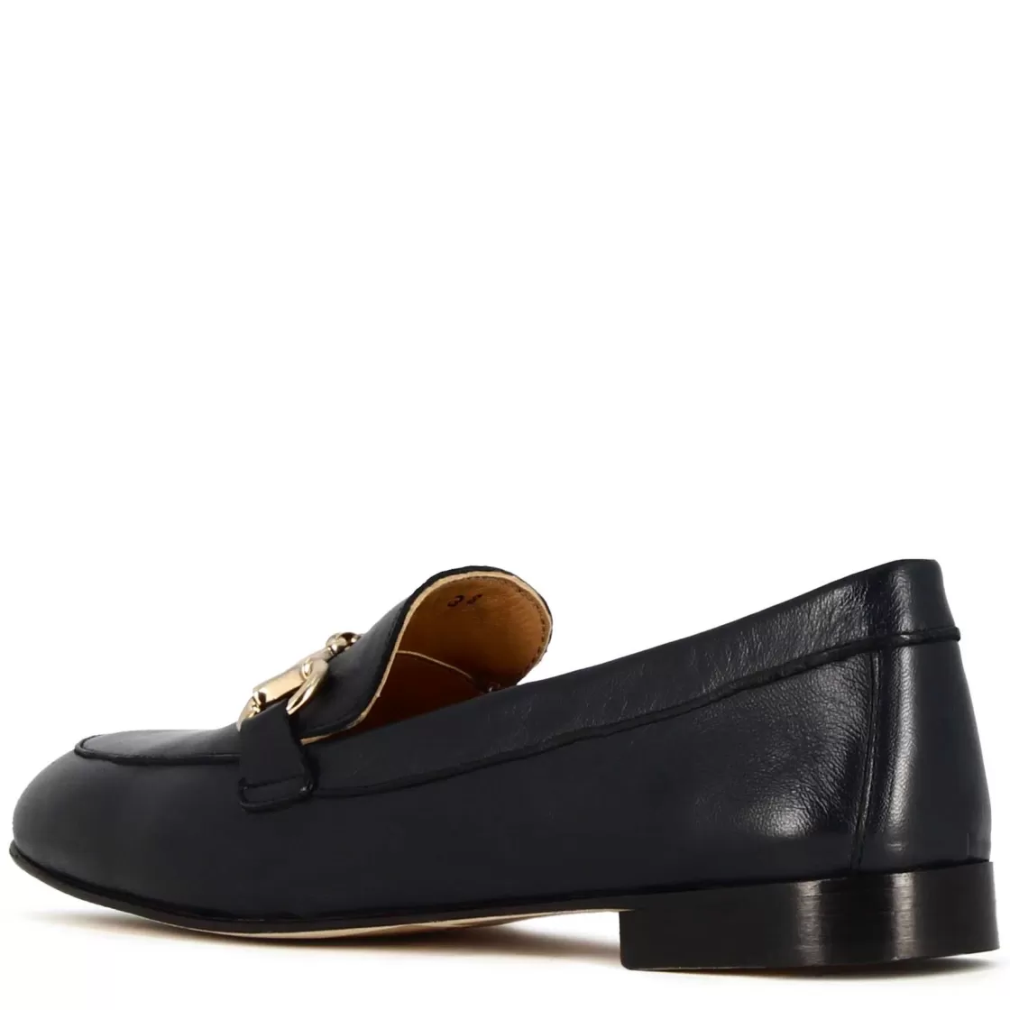 Clearance Leonardo Shoes Mocassino Classico Da Donna Con Morsetto In Pelle Colore Blu Scuro