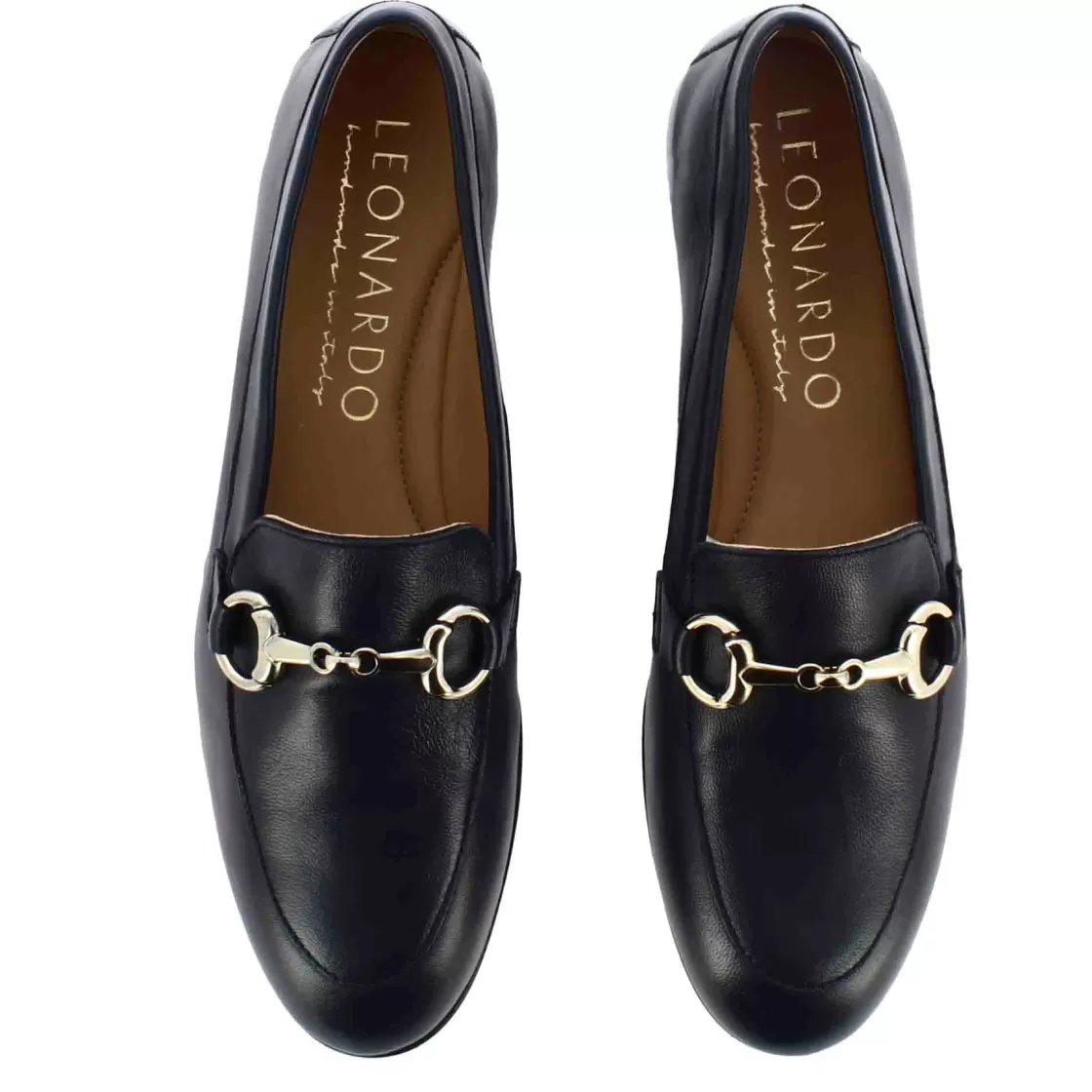 Clearance Leonardo Shoes Mocassino Classico Da Donna Con Morsetto In Pelle Colore Blu Scuro