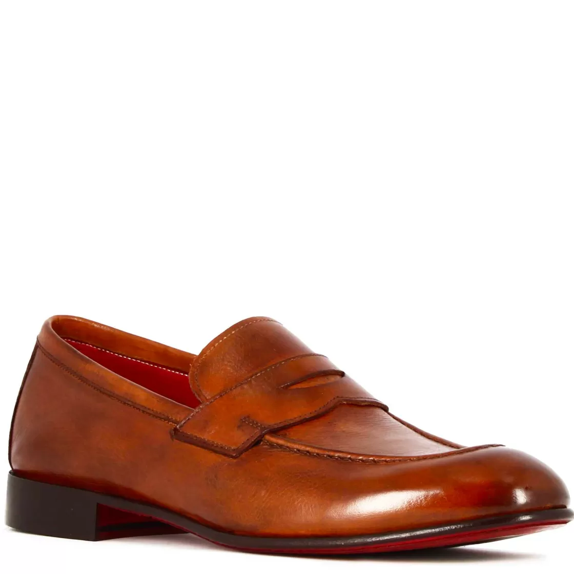 Hot Leonardo Shoes Mocassino Classico Da Uomo In Pelle Colore Chiaro Marrone
