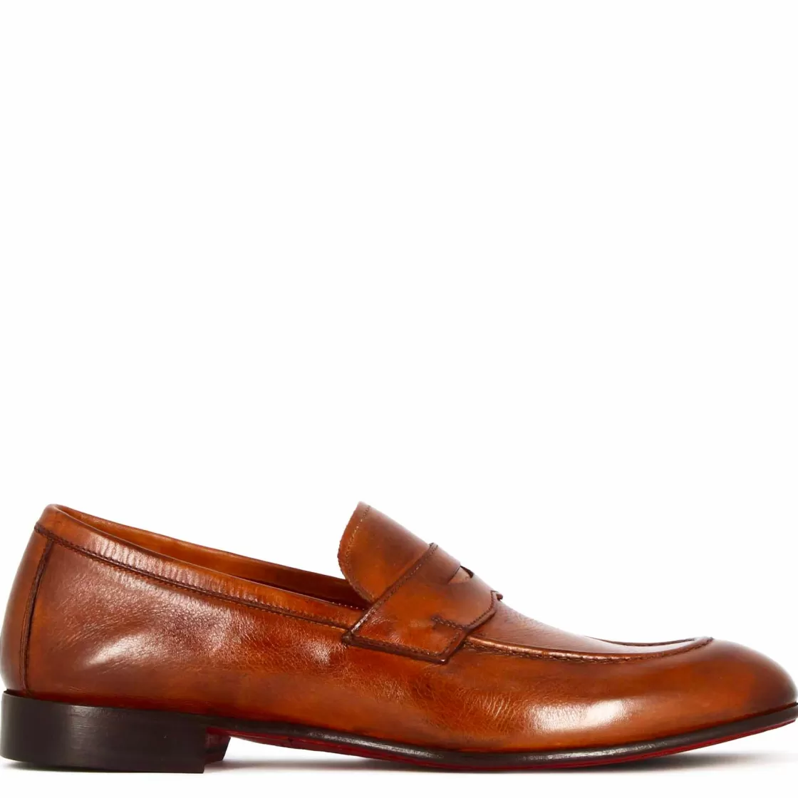 Hot Leonardo Shoes Mocassino Classico Da Uomo In Pelle Colore Chiaro Marrone
