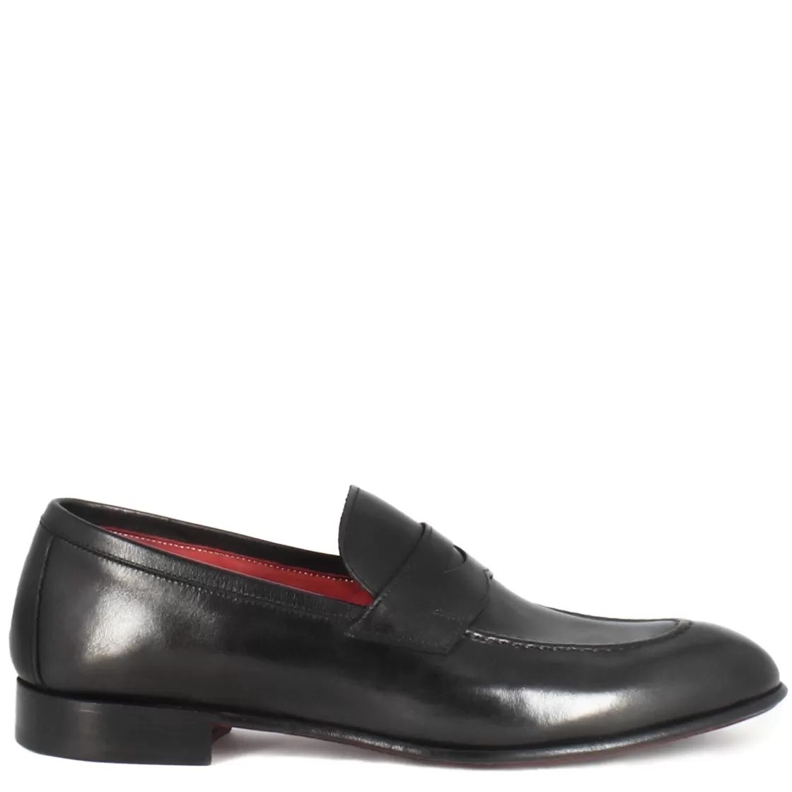 Online Leonardo Shoes Mocassino Classico Da Uomo In Pelle Colore Nero