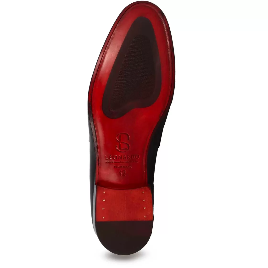 Store Leonardo Shoes Mocassino Classico Da Uomo In Pelle Colore Scuro Verde