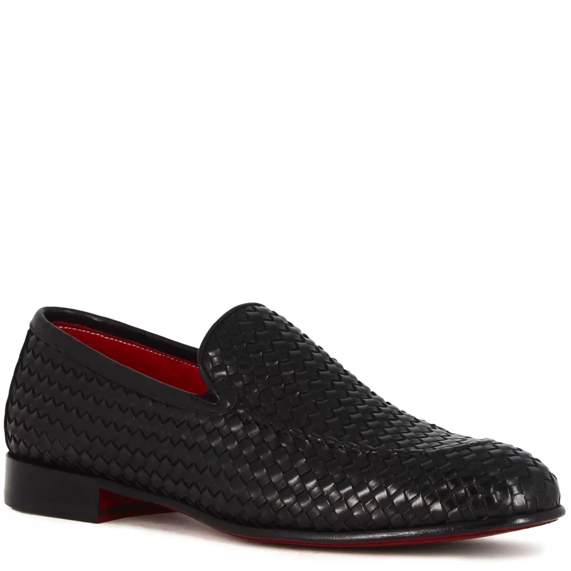 Discount Leonardo Shoes Mocassino Classico Da Uomo In Pelle Intrecciata Colore Nero