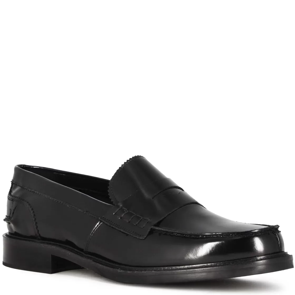 Fashion Leonardo Shoes Mocassino Classico Da Uomo In Pelle Lucida Colore Nero