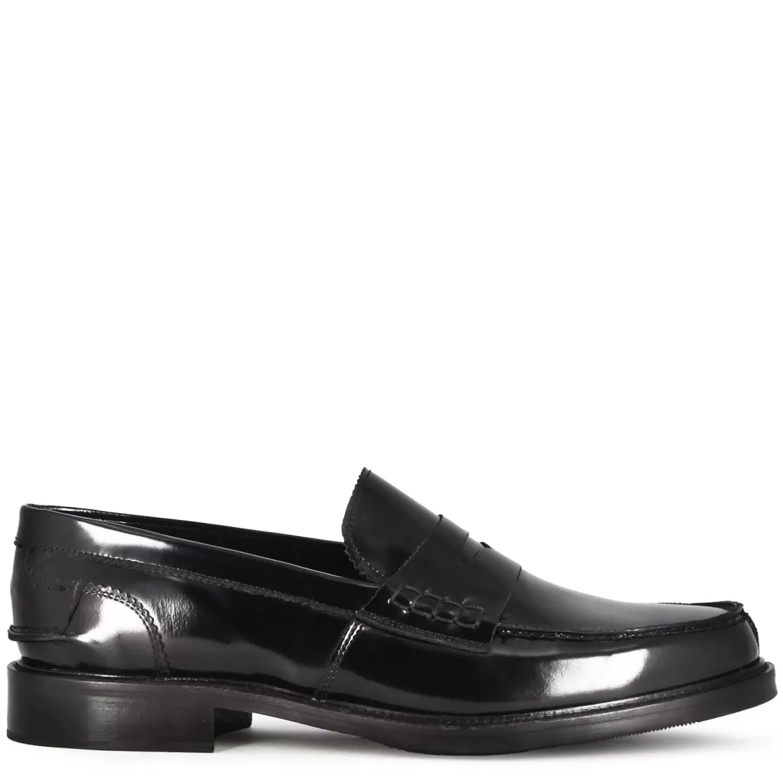 Fashion Leonardo Shoes Mocassino Classico Da Uomo In Pelle Lucida Colore Nero