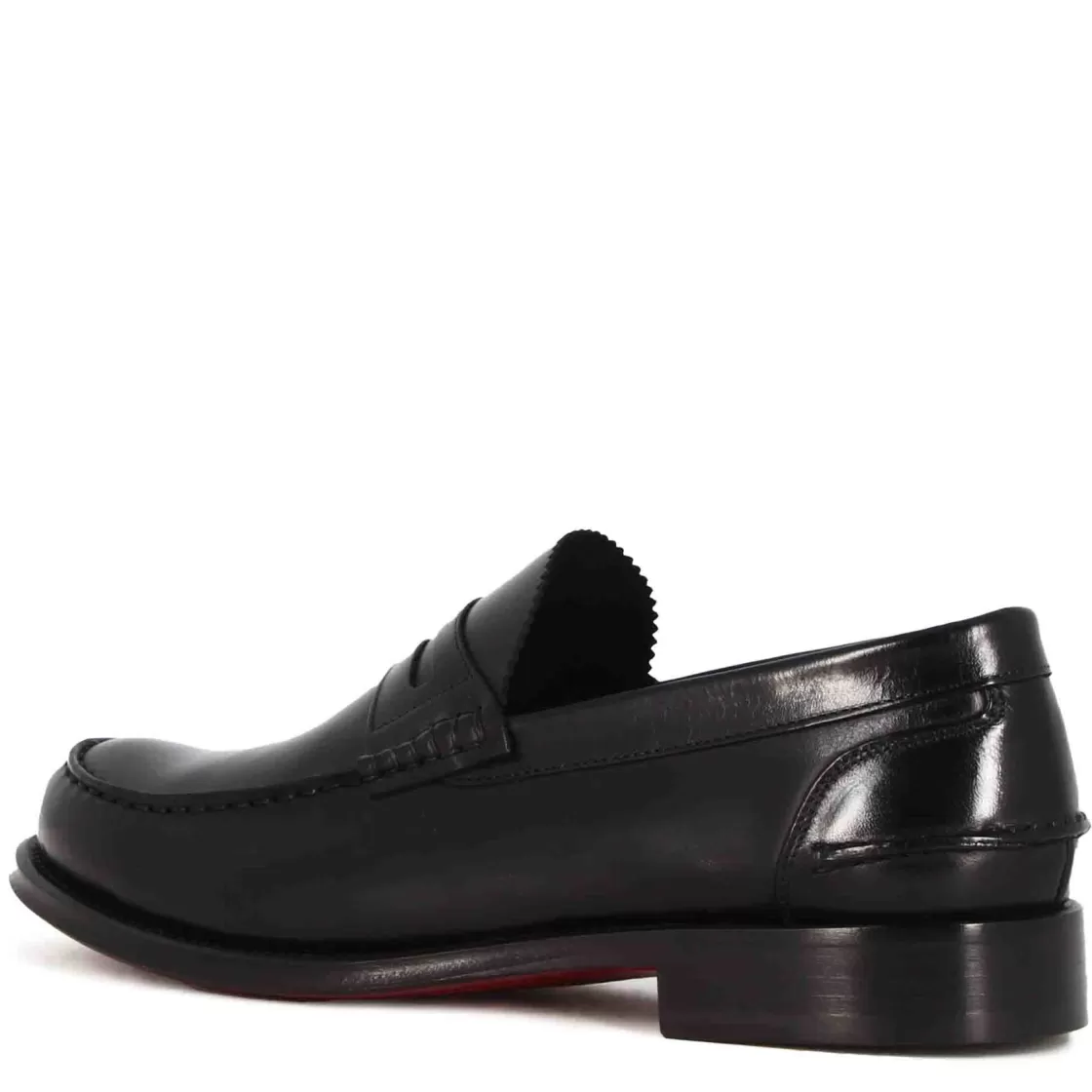Clearance Leonardo Shoes Mocassino College Con Bocca Di Leone Da Uomo In Pelle Colore Nero