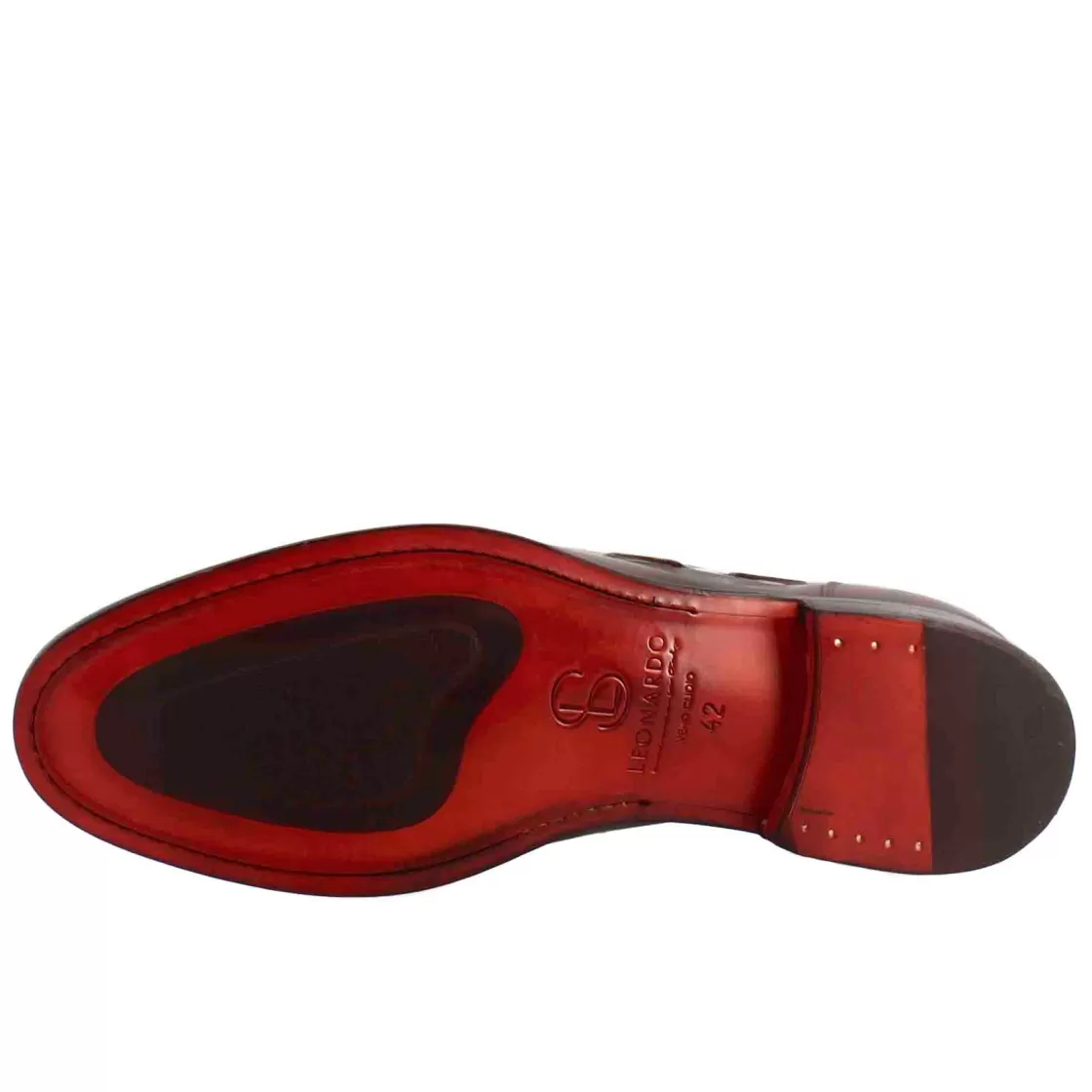 Fashion Leonardo Shoes Mocassino Con Nappine Da Uomo In Pelle Colore Chiaro Marrone