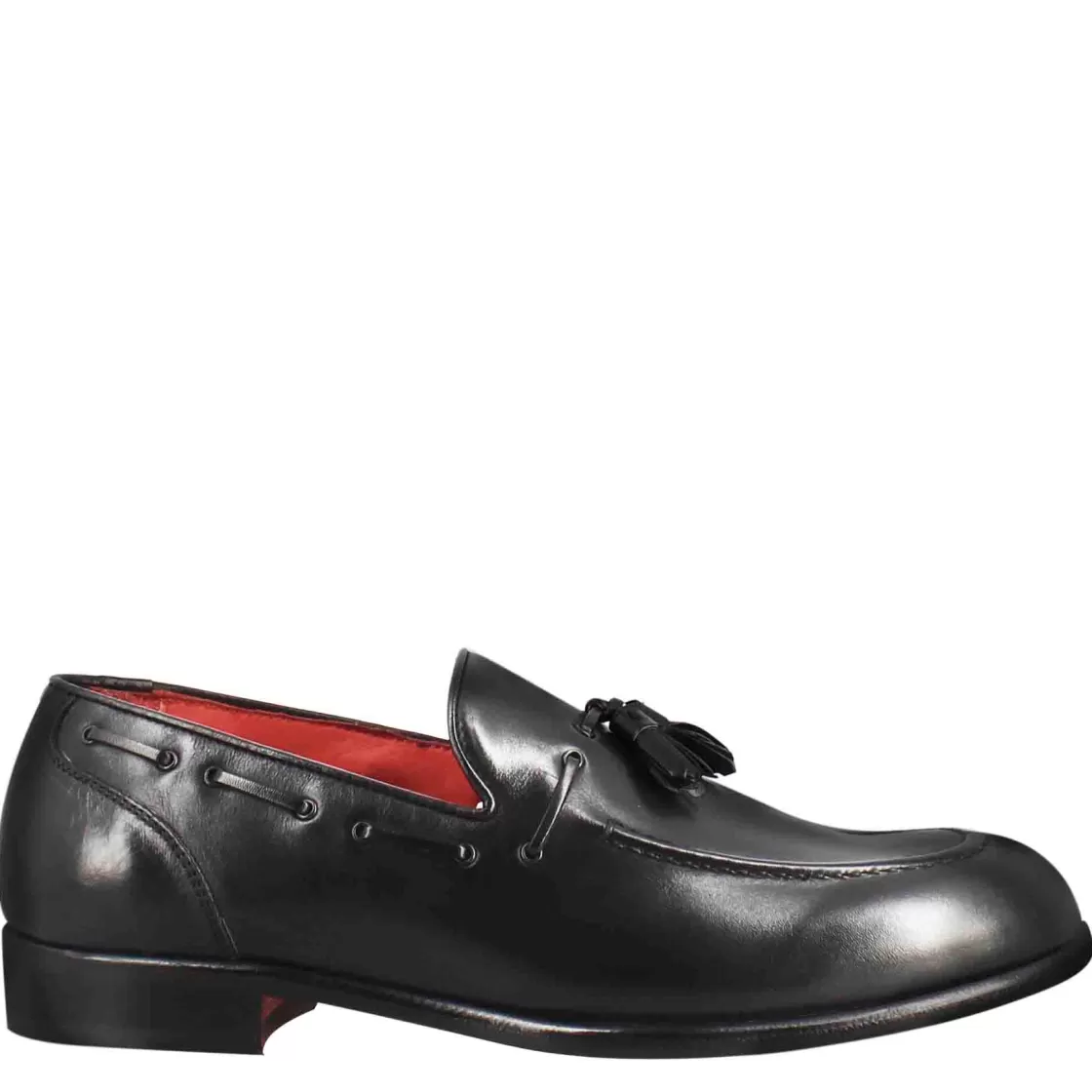 New Leonardo Shoes Mocassino Con Nappine Da Uomo In Pelle Colore Nero
