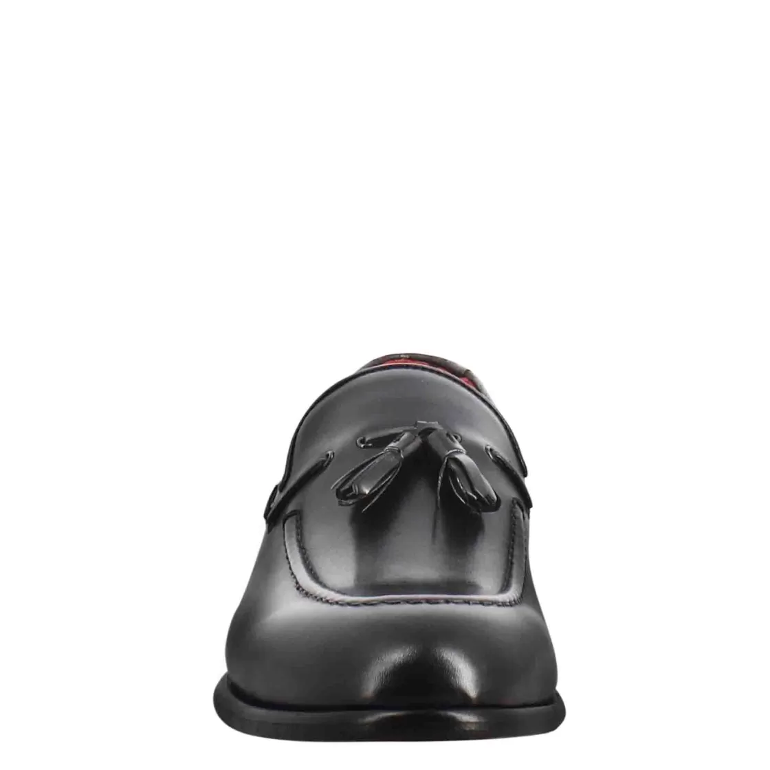New Leonardo Shoes Mocassino Con Nappine Da Uomo In Pelle Colore Nero