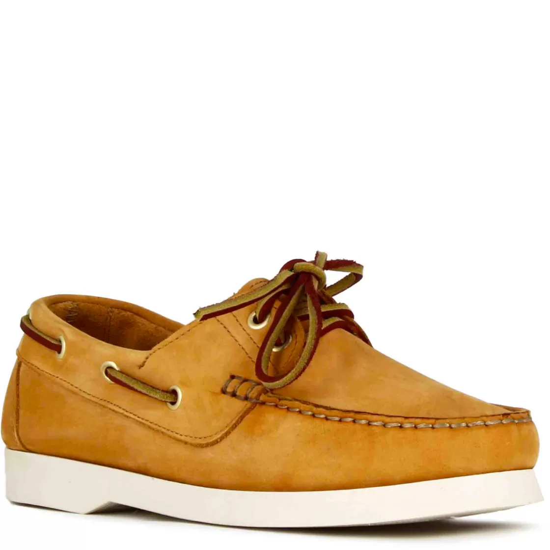 Online Leonardo Shoes Mocassino Da Barca Da Donna In Camoscio Colore Giallo