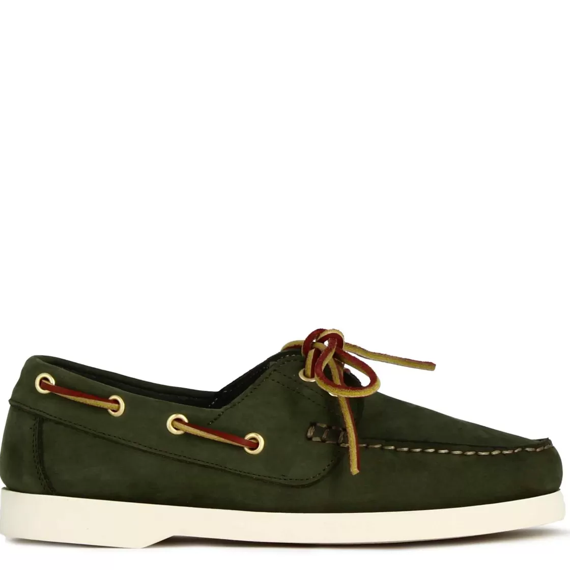 Sale Leonardo Shoes Mocassino Da Barca Da Donna In Camoscio Colore Verde
