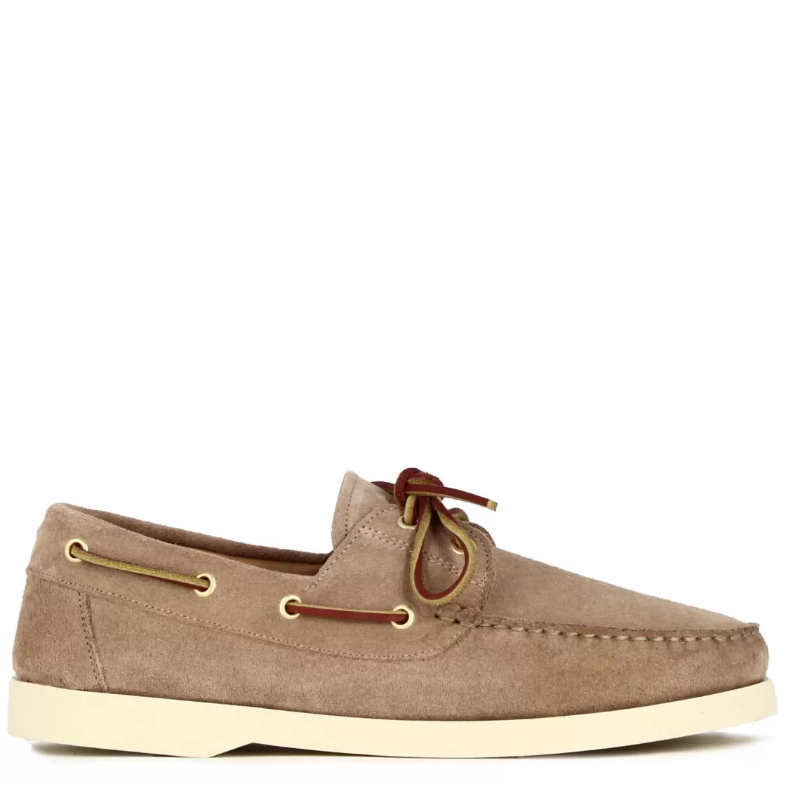 Discount Leonardo Shoes Mocassino Da Barca Da Uomo In Camoscio Colore Beige