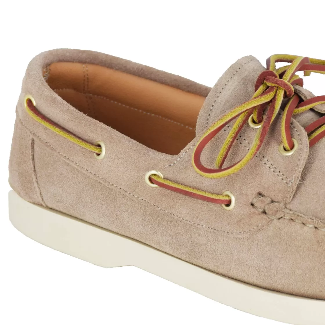 Discount Leonardo Shoes Mocassino Da Barca Da Uomo In Camoscio Colore Beige