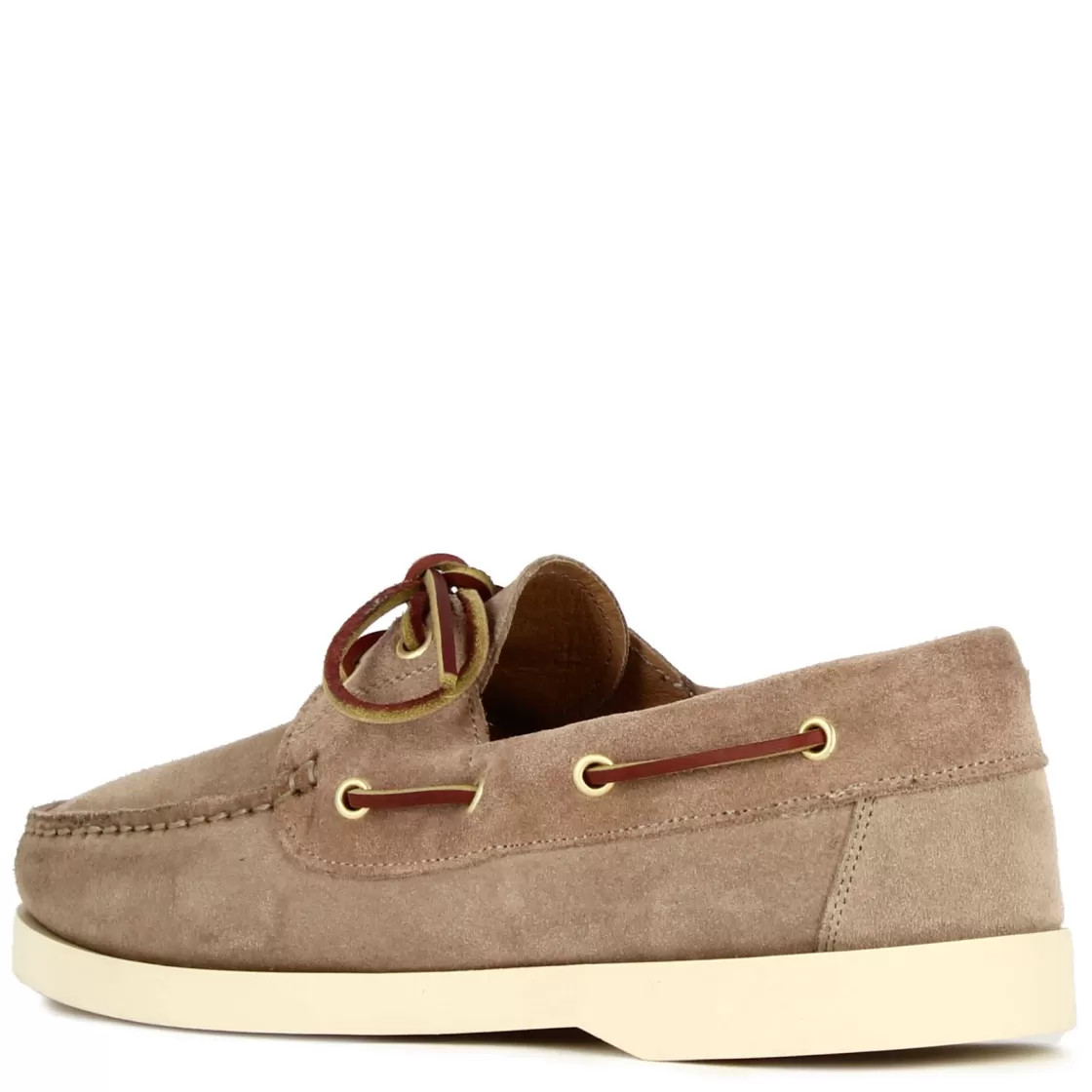 Discount Leonardo Shoes Mocassino Da Barca Da Uomo In Camoscio Colore Beige