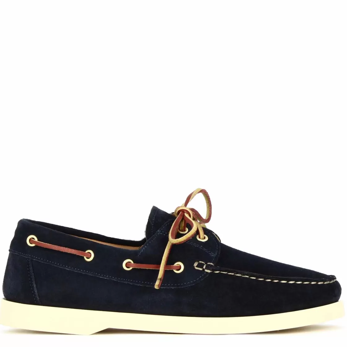 Shop Leonardo Shoes Mocassino Da Barca Da Uomo In Camoscio Colore Blu