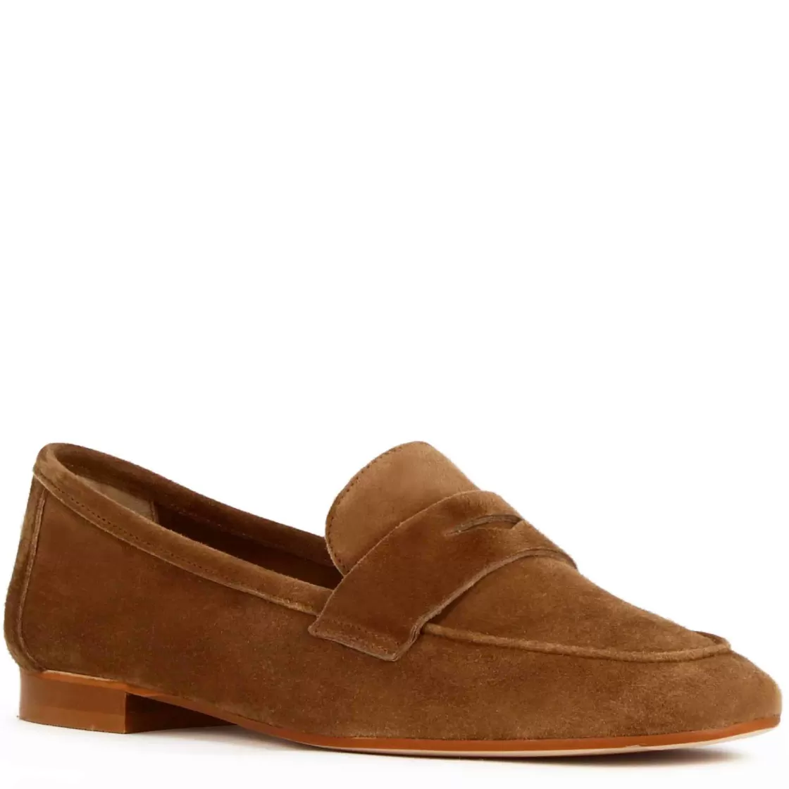 Fashion Leonardo Shoes Mocassino Da Donna Classico In Pelle Scamosciata Colore Marrone Chiaro