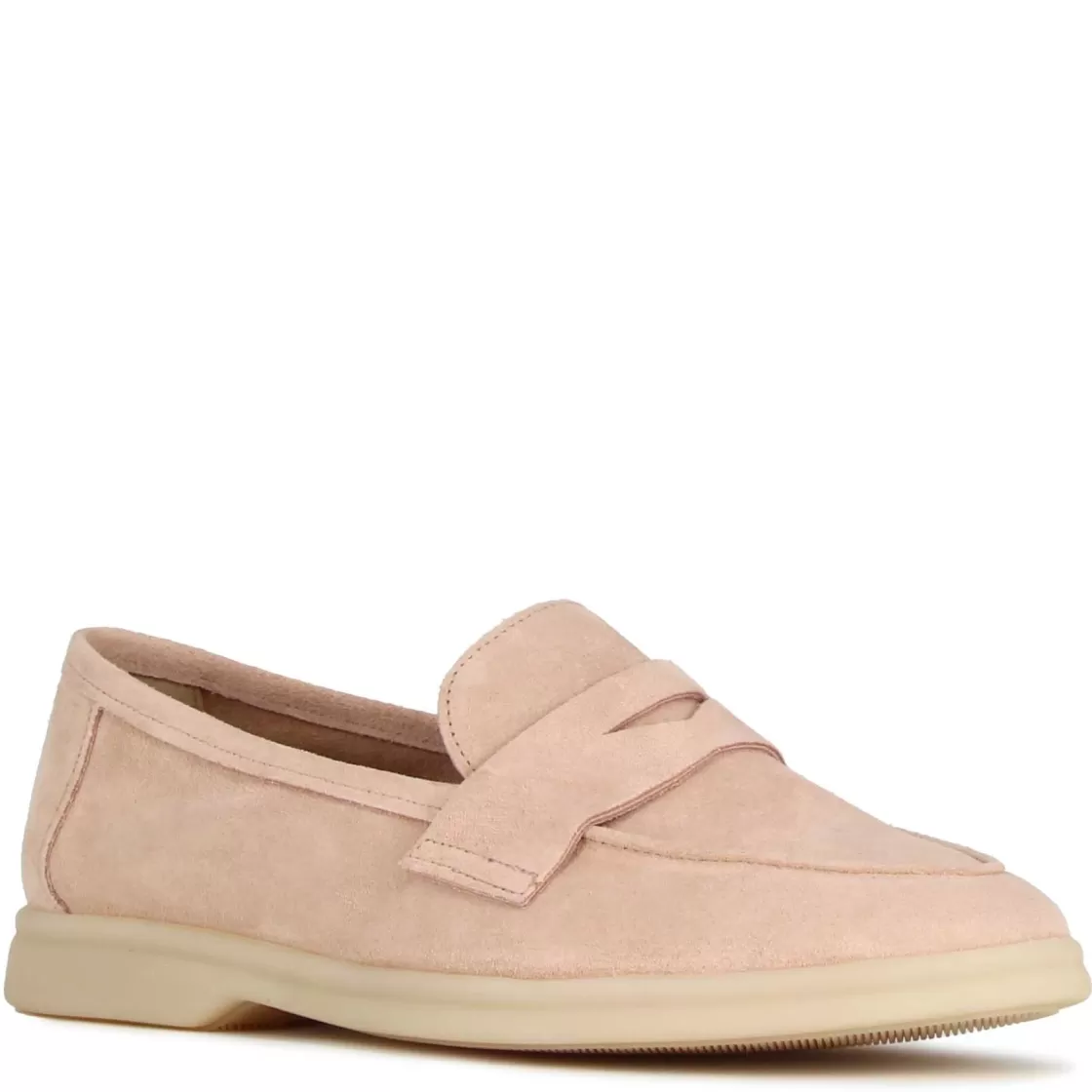 Shop Leonardo Shoes Mocassino Da Donna Classico In Pelle Scamosciata Colore Rosa