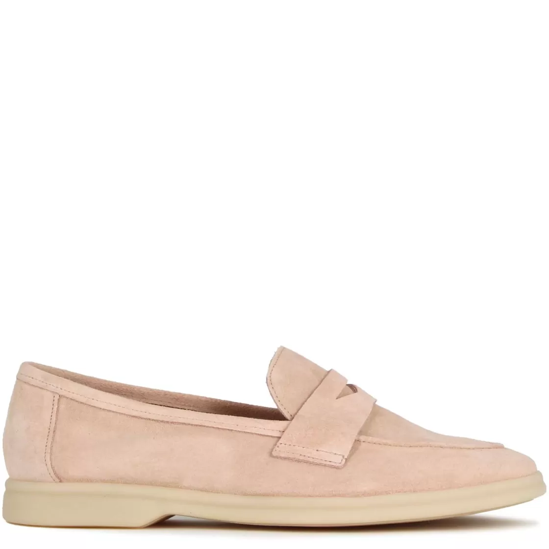 Shop Leonardo Shoes Mocassino Da Donna Classico In Pelle Scamosciata Colore Rosa