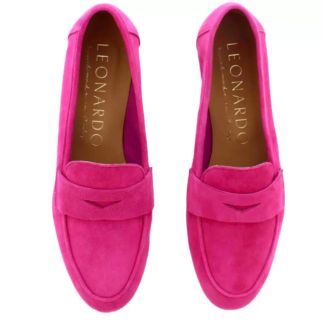 Discount Leonardo Shoes Mocassino Da Donna Classico In Pelle Scamosciata Colore Rosa