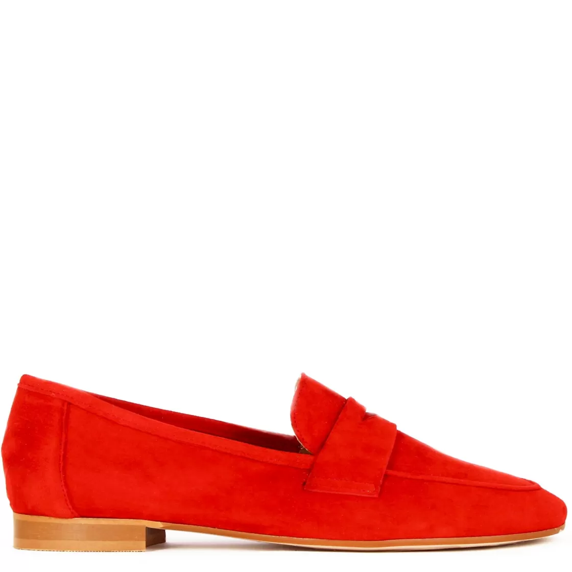 Store Leonardo Shoes Mocassino Da Donna Classico In Pelle Scamosciata Colore Rosso