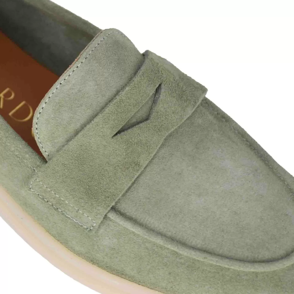 New Leonardo Shoes Mocassino Da Donna Classico In Pelle Scamosciata Colore Verde