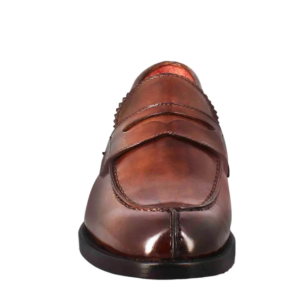Cheap Leonardo Shoes Mocassino Da Donna Con Bocca Di Leone In Pelle Marrone