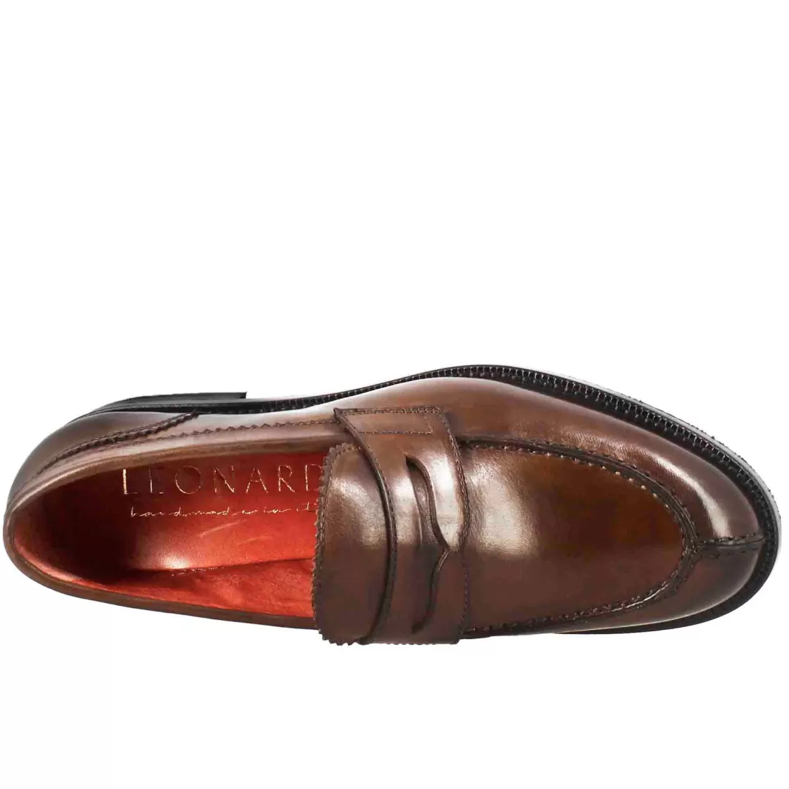 Cheap Leonardo Shoes Mocassino Da Donna Con Bocca Di Leone In Pelle Marrone