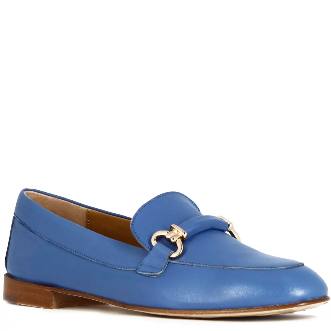 Cheap Leonardo Shoes Mocassino Da Donna Con Morsetto E Fibbia In Pelle Colore Fatto A Mano Blu
