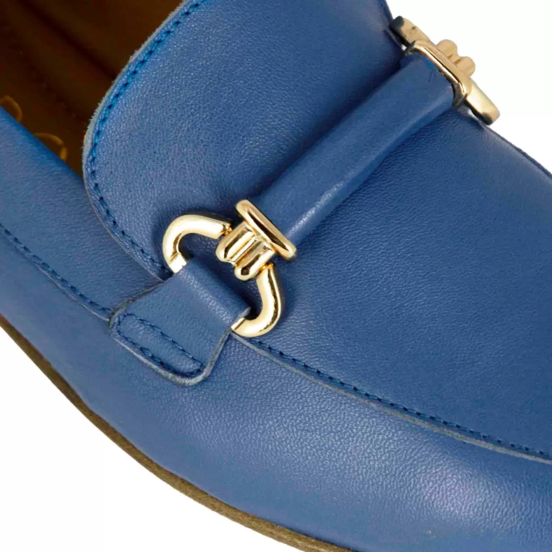 Cheap Leonardo Shoes Mocassino Da Donna Con Morsetto E Fibbia In Pelle Colore Fatto A Mano Blu