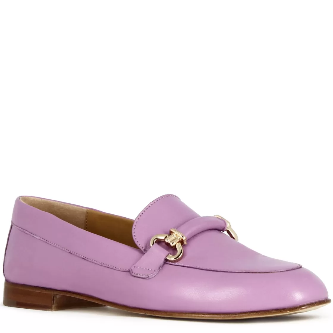 Outlet Leonardo Shoes Mocassino Da Donna Con Morsetto E Fibbia In Pelle Colore Viola