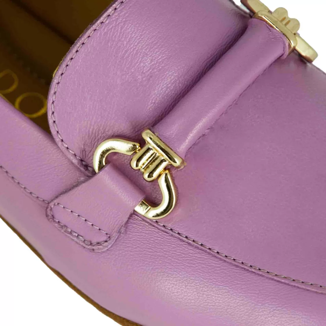 Outlet Leonardo Shoes Mocassino Da Donna Con Morsetto E Fibbia In Pelle Colore Viola