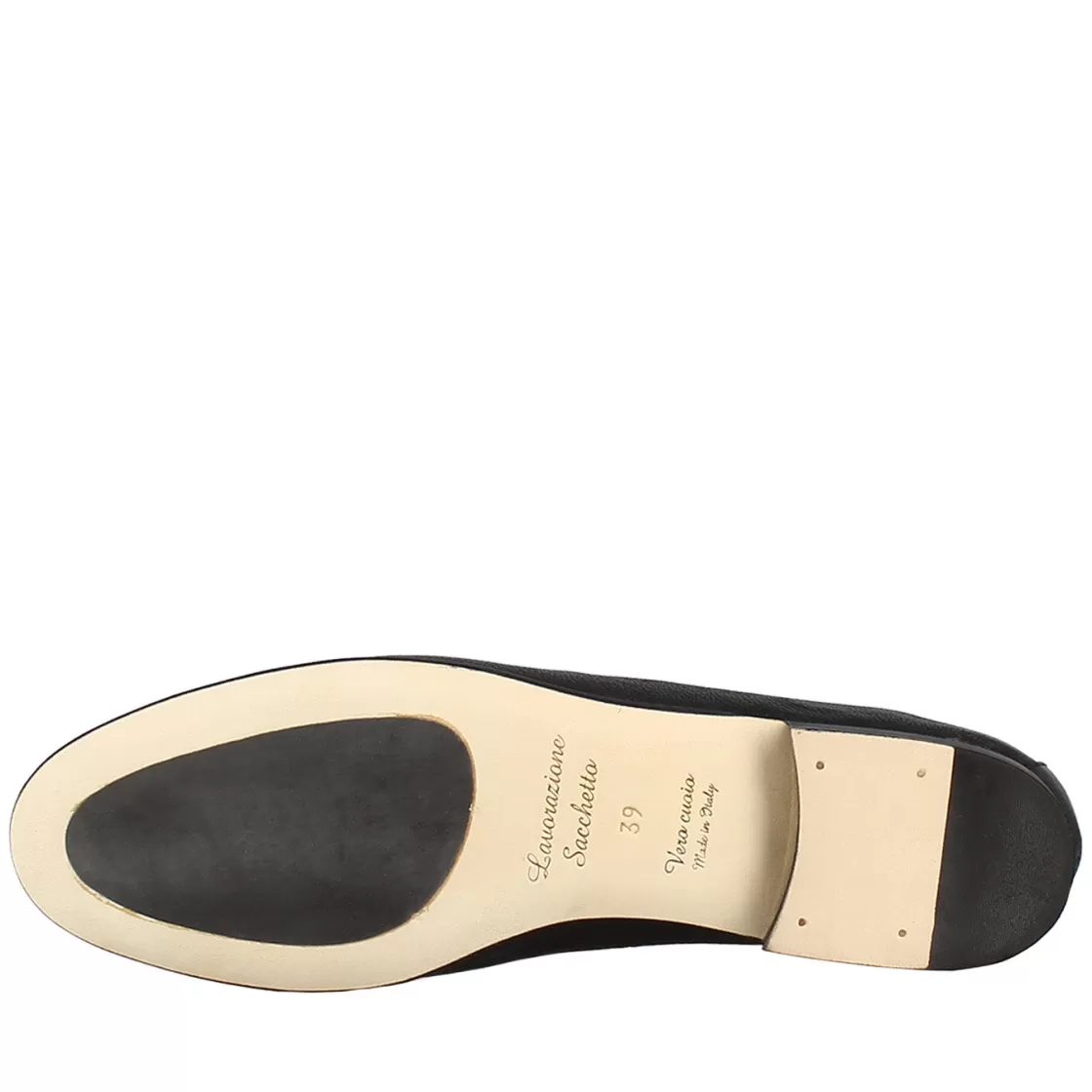 Best Sale Leonardo Shoes Mocassino Da Donna In Pelle Colore Con Morsetto Oro Nero
