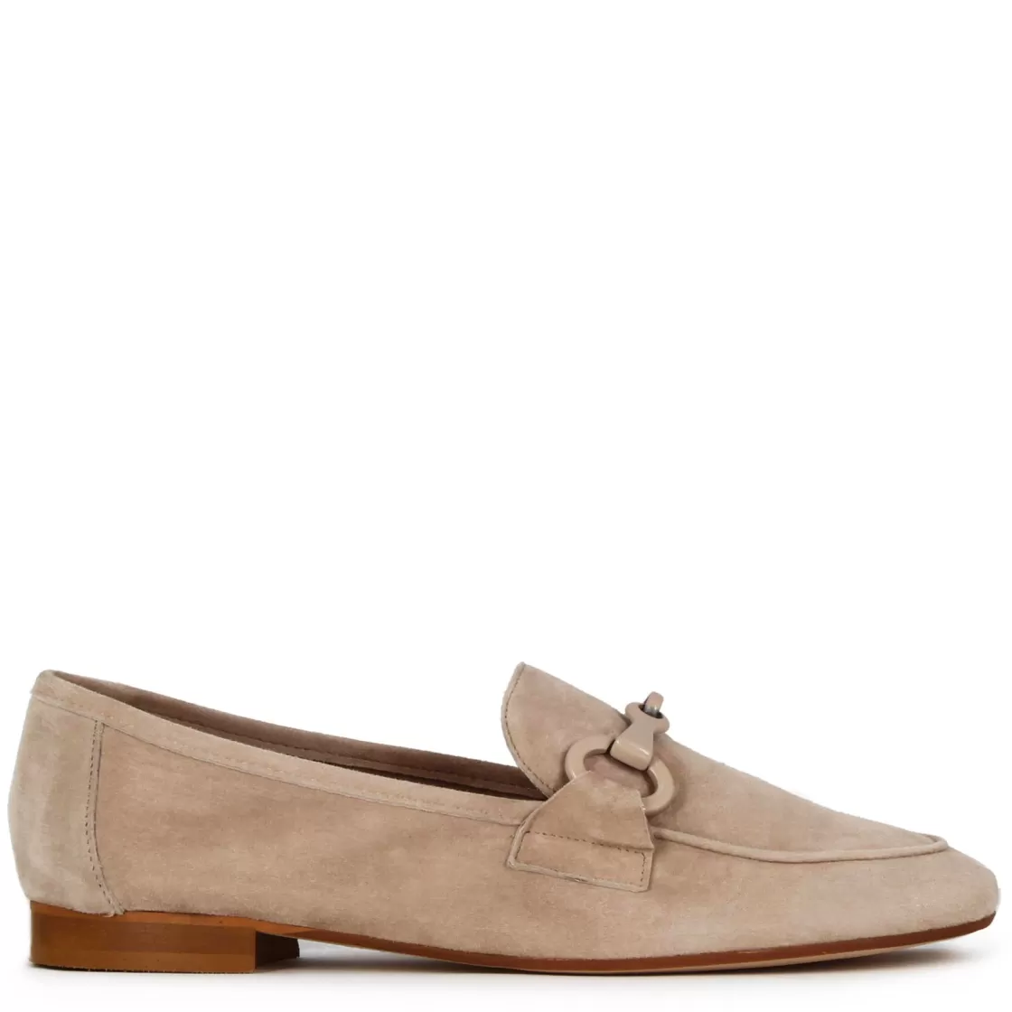 Hot Leonardo Shoes Mocassino Da Donna In Pelle Scamosciata Con Morsetto Colore Beige