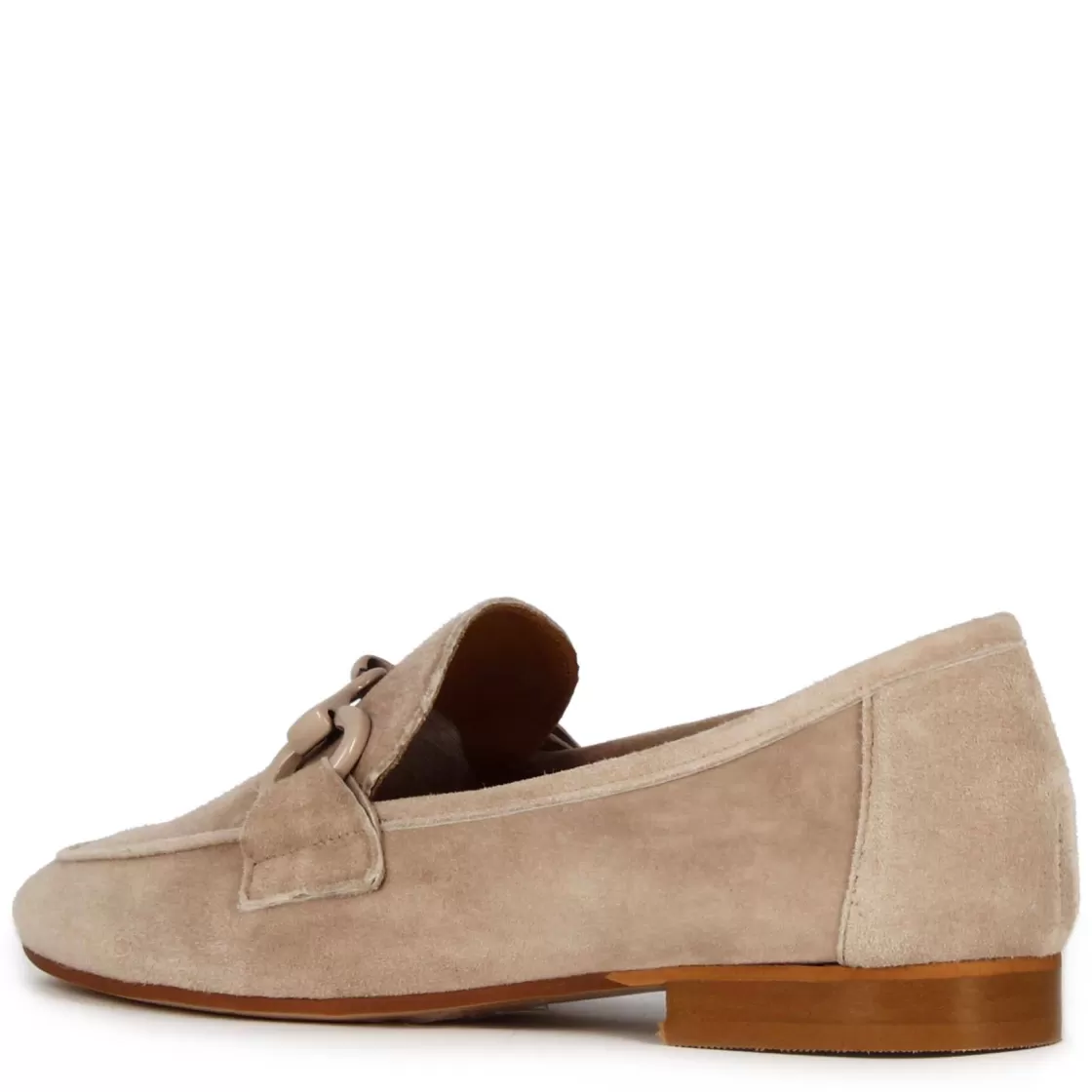 Hot Leonardo Shoes Mocassino Da Donna In Pelle Scamosciata Con Morsetto Colore Beige