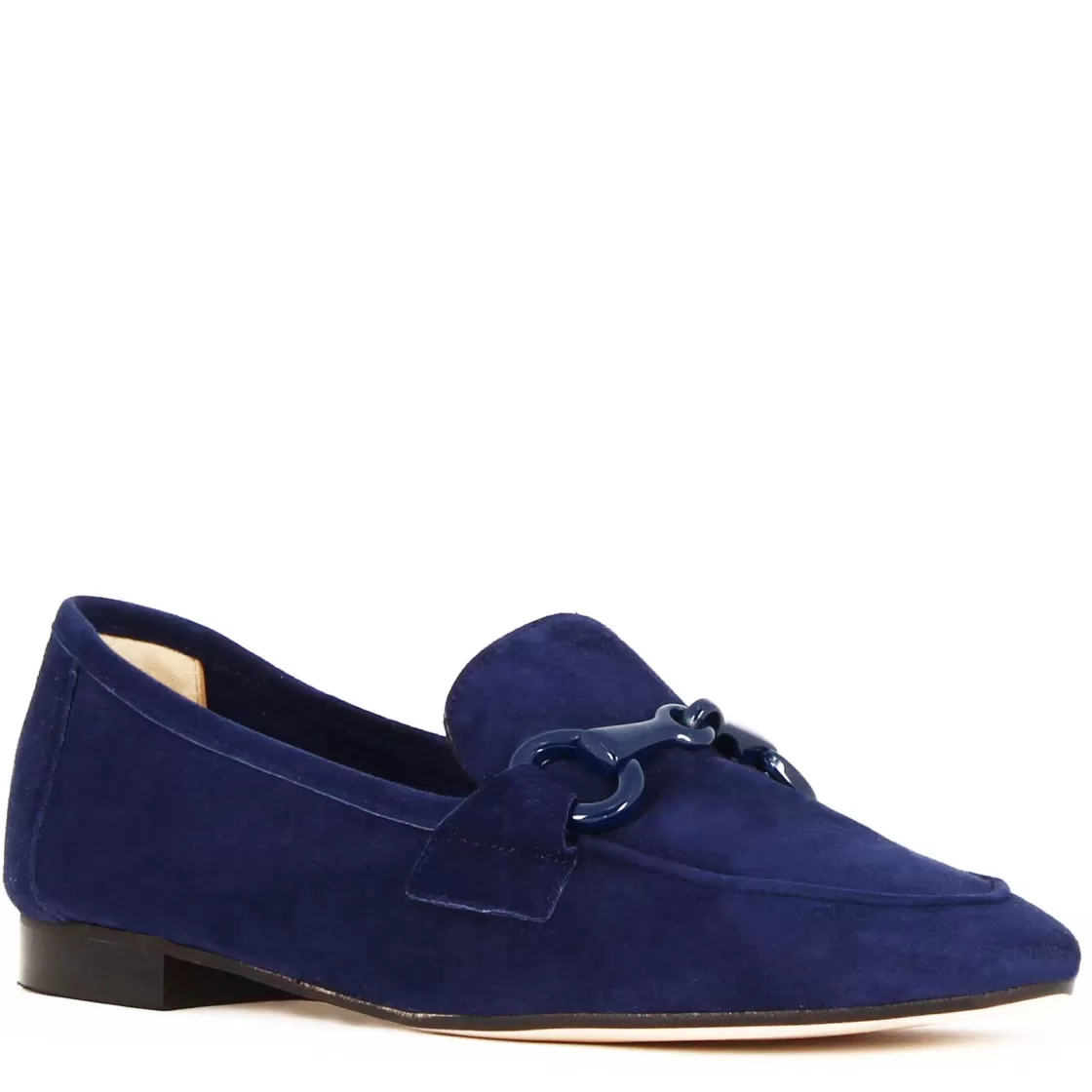 New Leonardo Shoes Mocassino Da Donna In Pelle Scamosciata Con Morsetto Colore Blu
