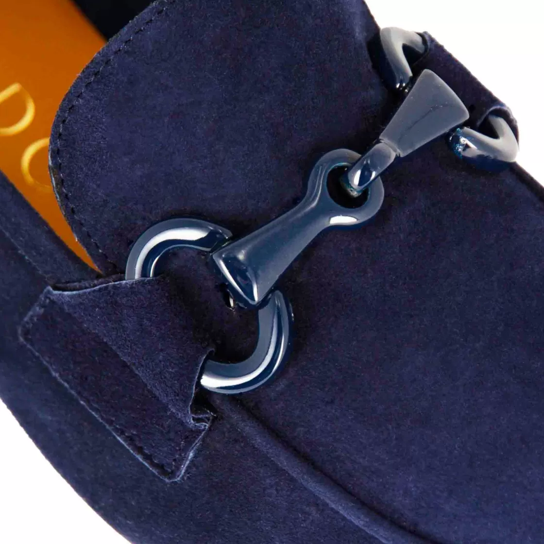 New Leonardo Shoes Mocassino Da Donna In Pelle Scamosciata Con Morsetto Colore Blu
