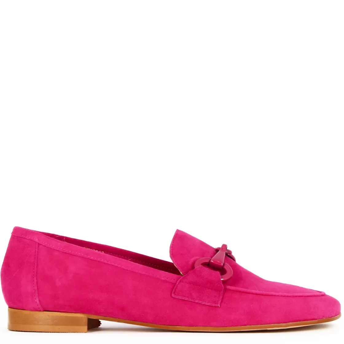 Best Sale Leonardo Shoes Mocassino Da Donna In Pelle Scamosciata Con Morsetto Colore Fucsia Rosa
